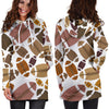 American Football Rugby Ball Pattern Print Women Hoodie Dress-grizzshop