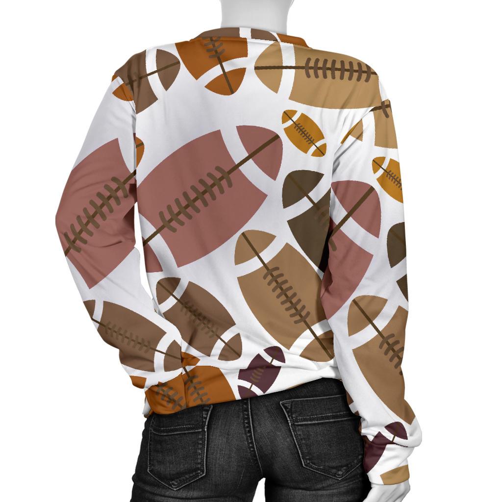 American Football Rugby Ball Pattern Print Women's Sweatshirt-grizzshop