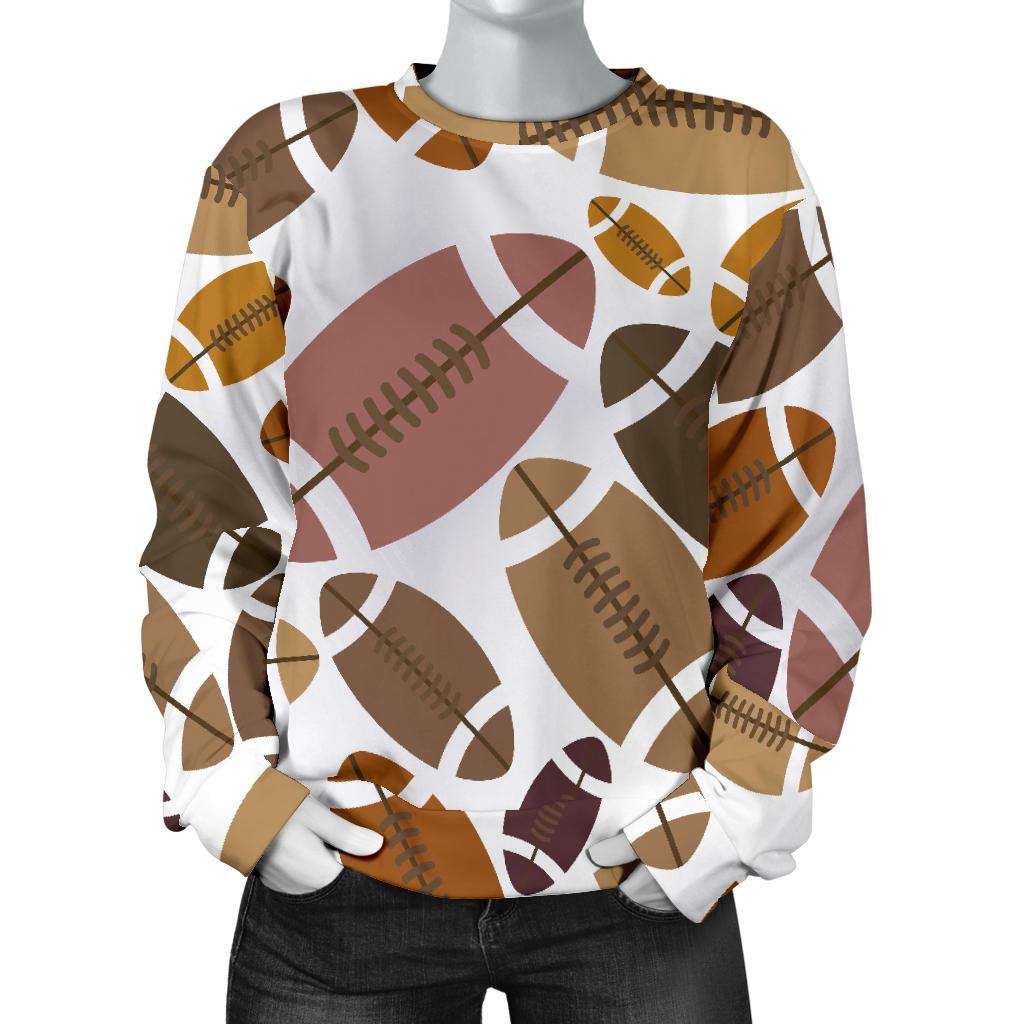 American Football Rugby Ball Pattern Print Women's Sweatshirt-grizzshop