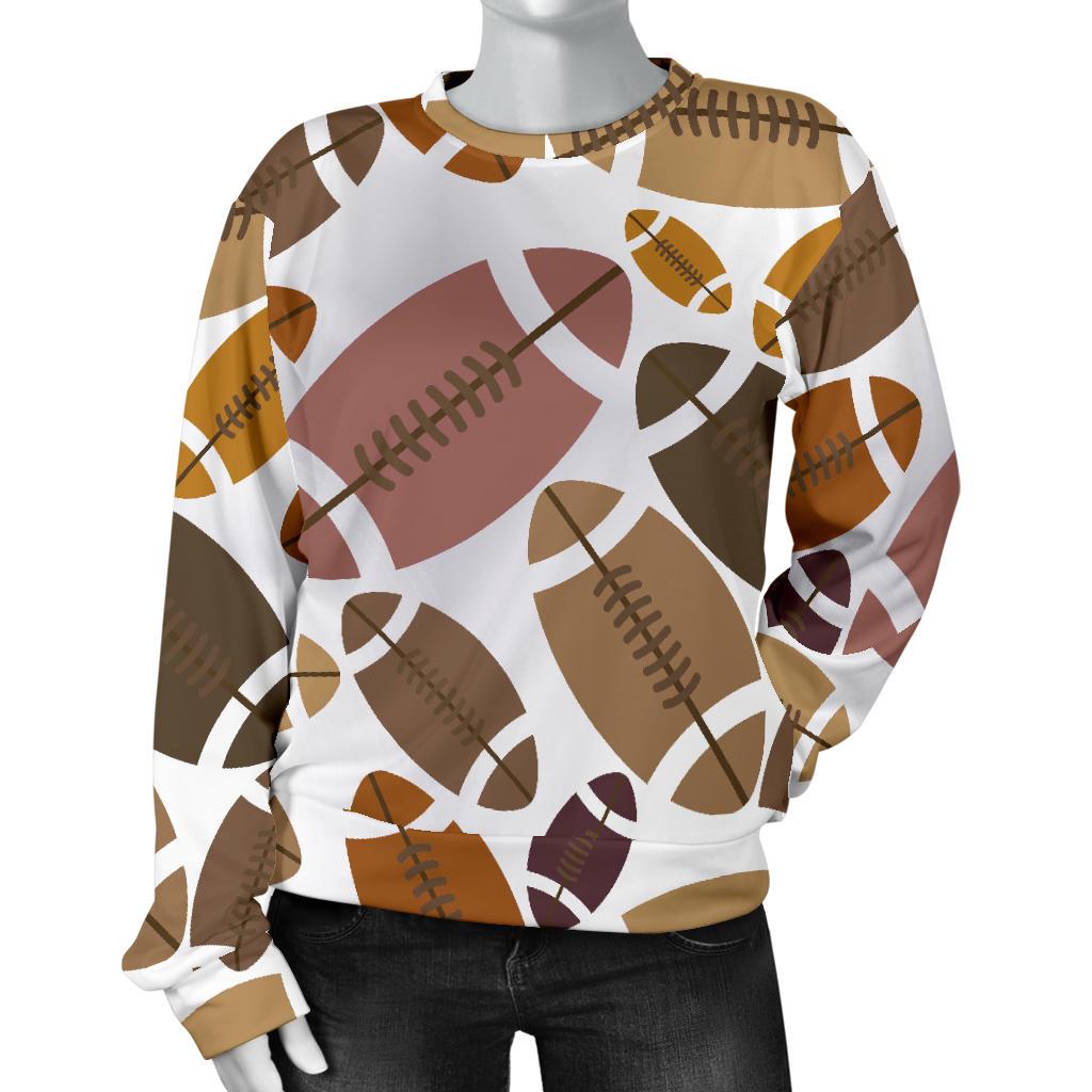 American Football Rugby Ball Pattern Print Women's Sweatshirt-grizzshop