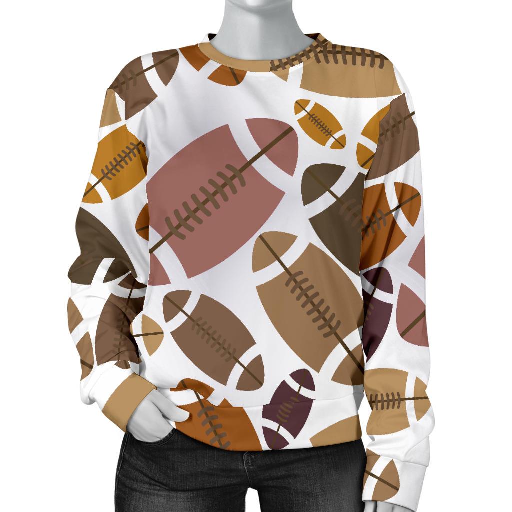 American Football Rugby Ball Pattern Print Women's Sweatshirt-grizzshop