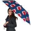 American Football Rugby Ball Print Pattern Automatic Foldable Umbrella-grizzshop