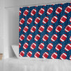 American Football Rugby Ball Print Pattern Bathroom Shower Curtain-grizzshop