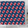 American Football Rugby Ball Print Pattern Bathroom Shower Curtain-grizzshop