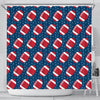 American Football Rugby Ball Print Pattern Bathroom Shower Curtain-grizzshop