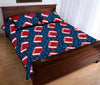 American Football Rugby Ball Print Pattern Bed Set Quilt-grizzshop