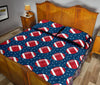 American Football Rugby Ball Print Pattern Bed Set Quilt-grizzshop