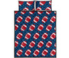 American Football Rugby Ball Print Pattern Bed Set Quilt-grizzshop