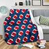 American Football Rugby Ball Print Pattern Blanket-grizzshop