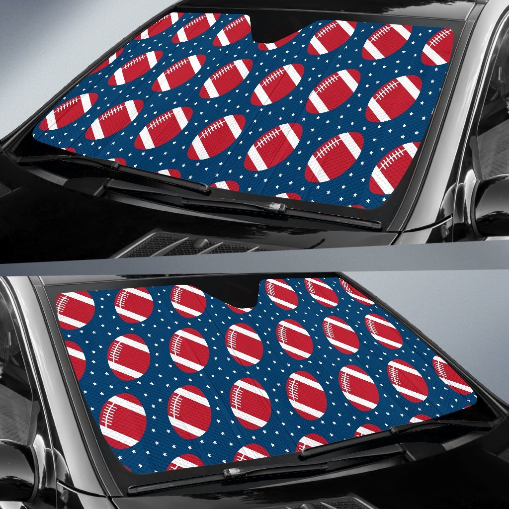 American Football Rugby Ball Print Pattern Car Sun Shade-grizzshop
