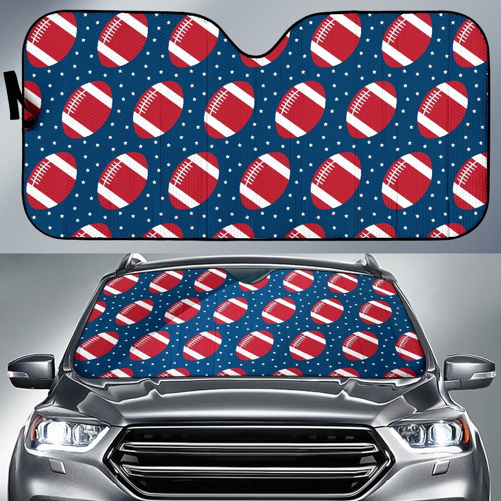 American Football Rugby Ball Print Pattern Car Sun Shade-grizzshop