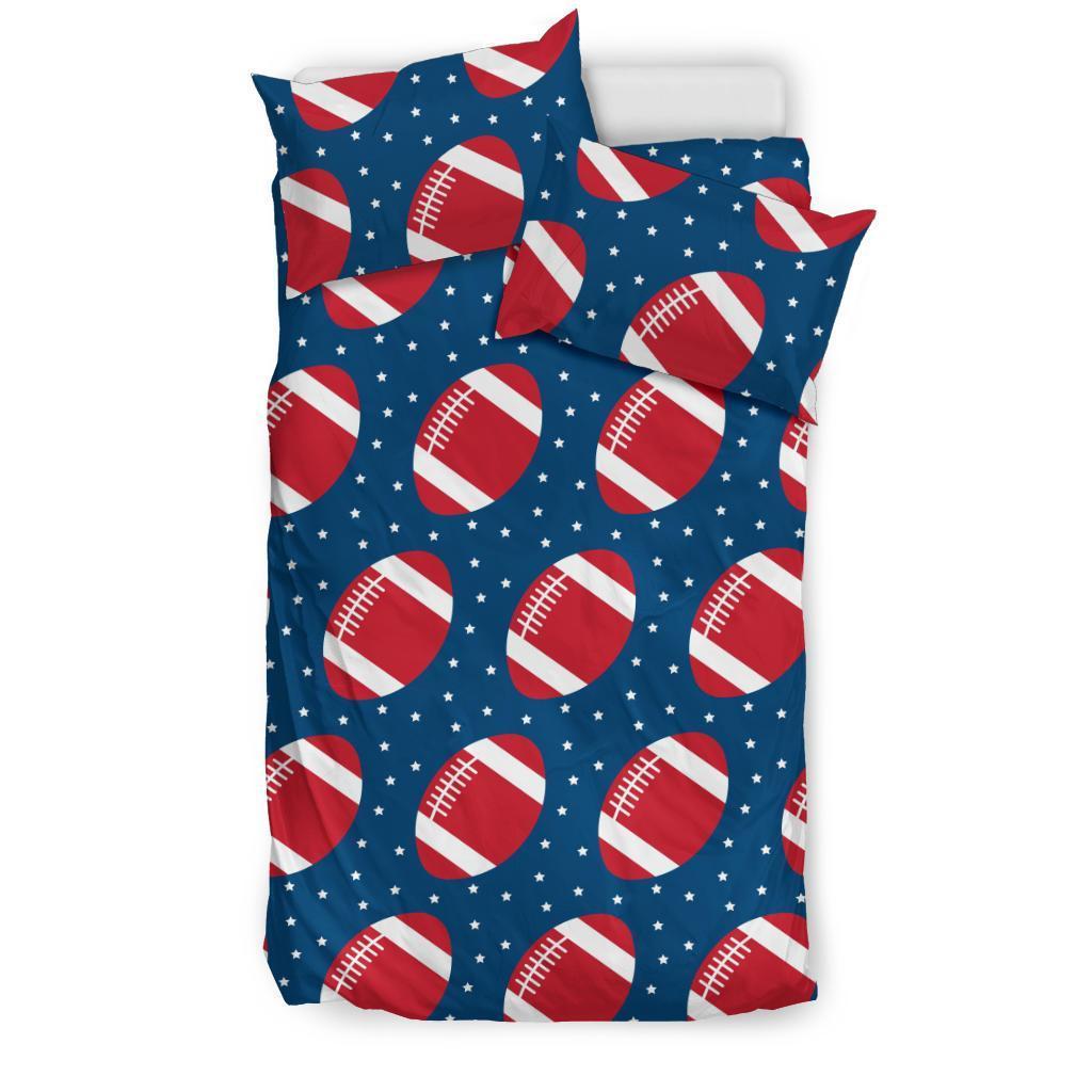 American Football Rugby Ball Print Pattern Duvet Cover Bedding Set-grizzshop