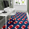 American Football Rugby Ball Print Pattern Floor Mat-grizzshop