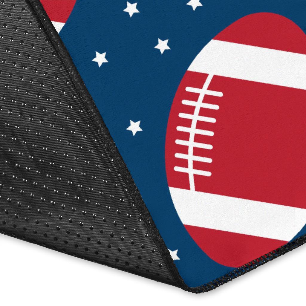 American Football Rugby Ball Print Pattern Floor Mat-grizzshop