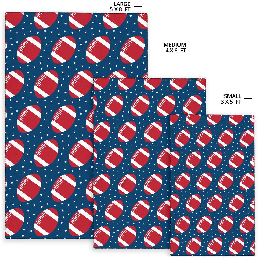 American Football Rugby Ball Print Pattern Floor Mat-grizzshop