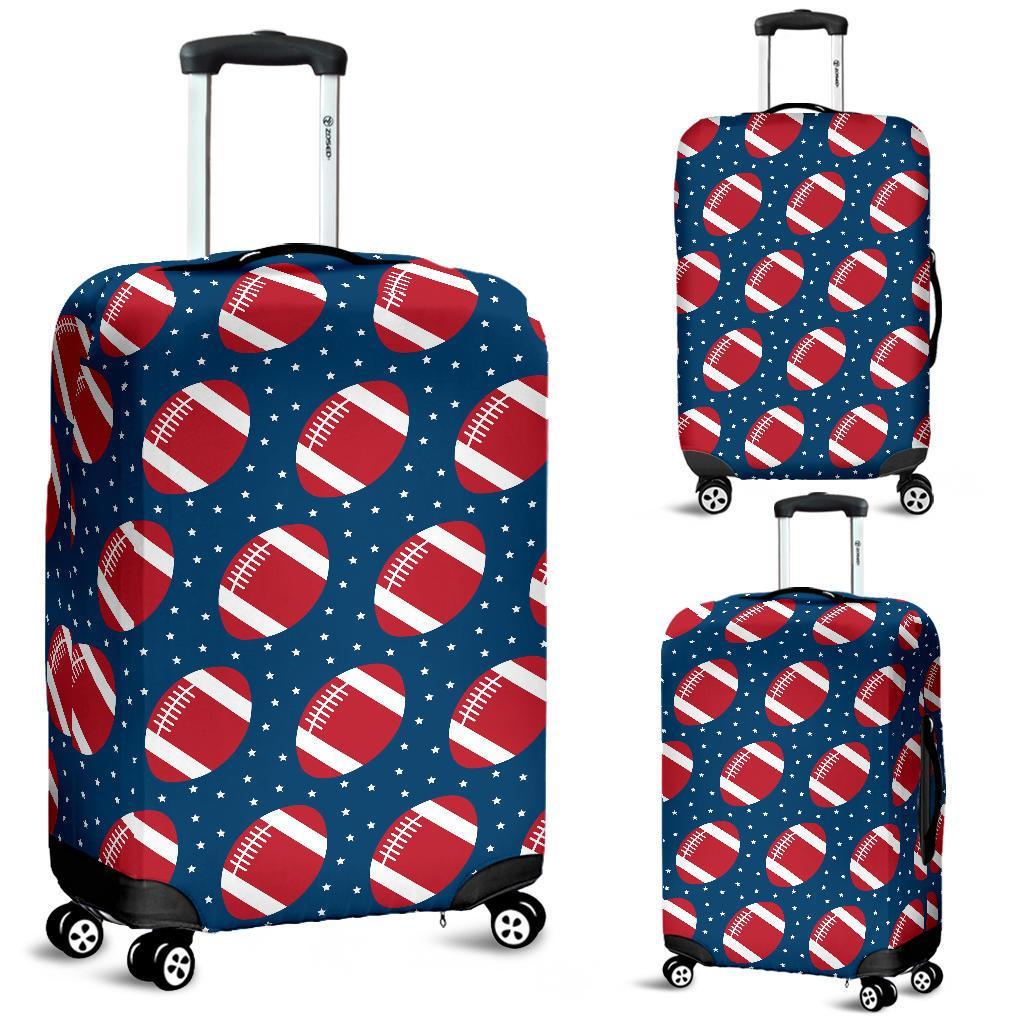 American Football Rugby Ball Print Pattern Luggage Cover Protector-grizzshop