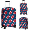 American Football Rugby Ball Print Pattern Luggage Cover Protector-grizzshop