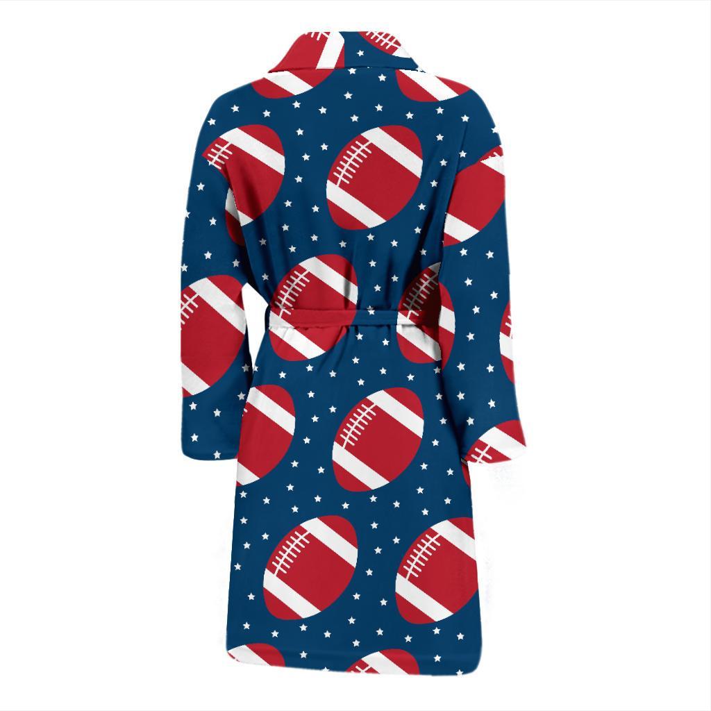 American Football Rugby Ball Print Pattern Men Long Robe-grizzshop