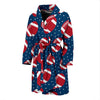 American Football Rugby Ball Print Pattern Men Long Robe-grizzshop