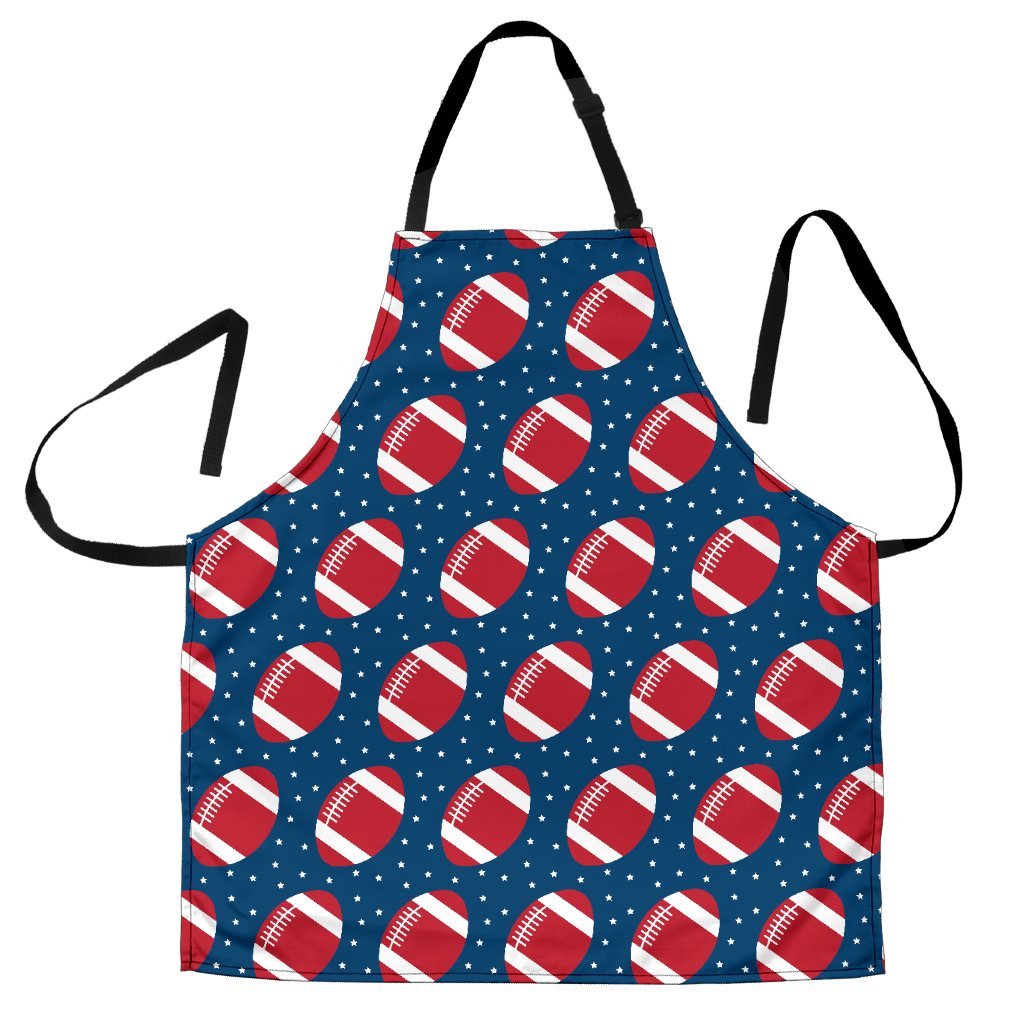 American Football Rugby Ball Print Pattern Men's Apron-grizzshop