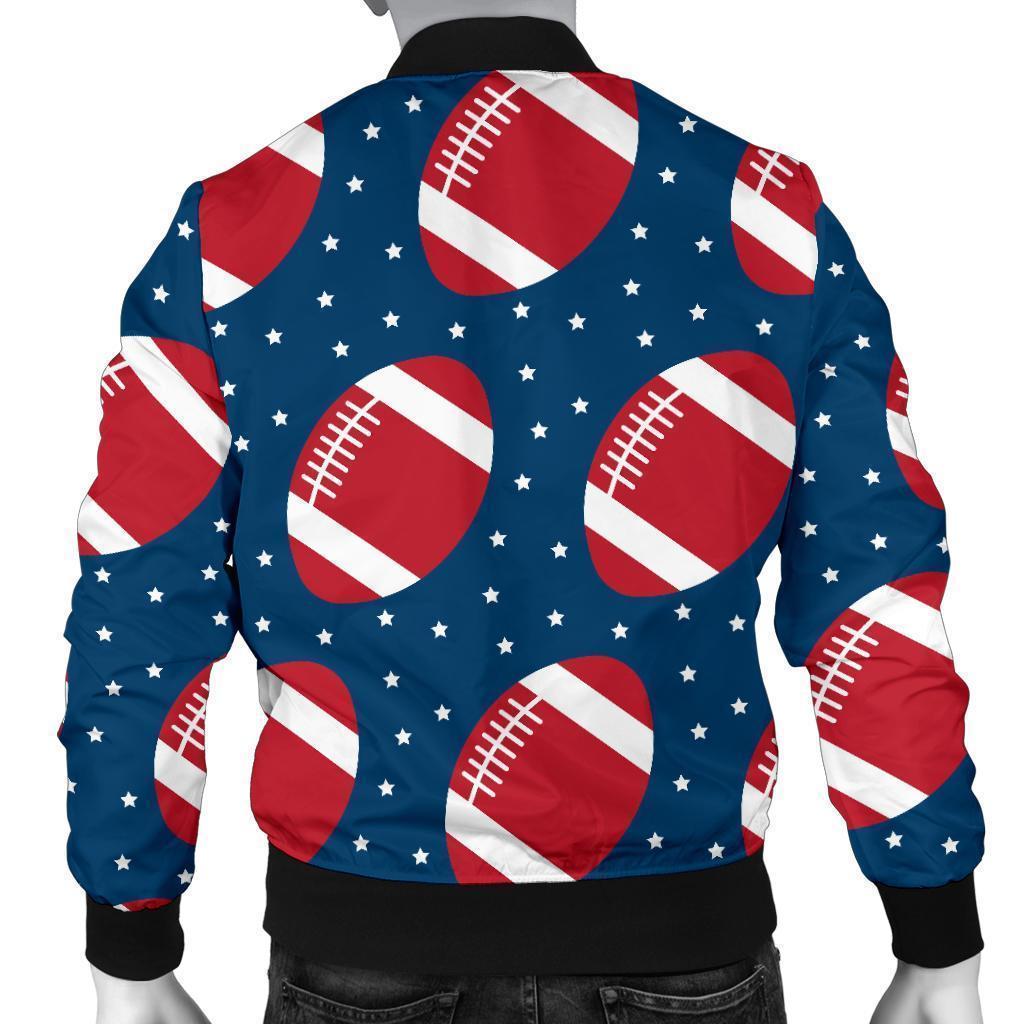 American Football Rugby Ball Print Pattern Men's Bomber Jacket-grizzshop