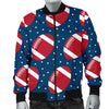 American Football Rugby Ball Print Pattern Men's Bomber Jacket-grizzshop