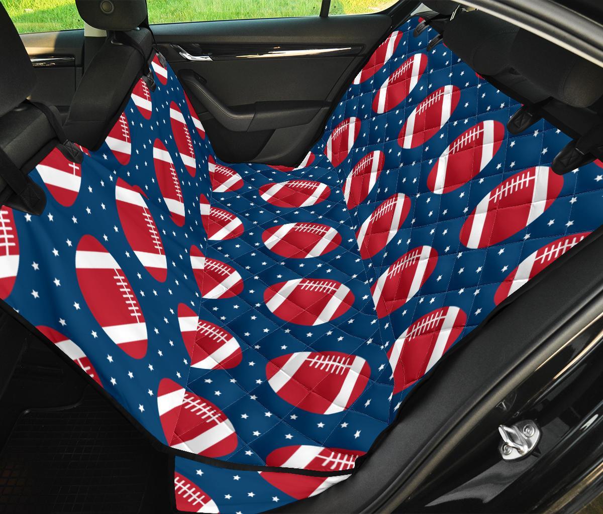 American Football Rugby Ball Print Pattern Pet Car Seat Cover-grizzshop