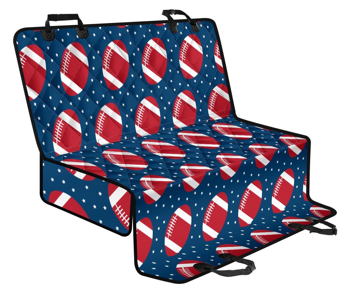 American Football Rugby Ball Print Pattern Pet Car Seat Cover-grizzshop