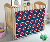 American Football Rugby Ball Print Pattern Quilt-grizzshop