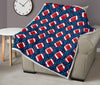 American Football Rugby Ball Print Pattern Quilt-grizzshop