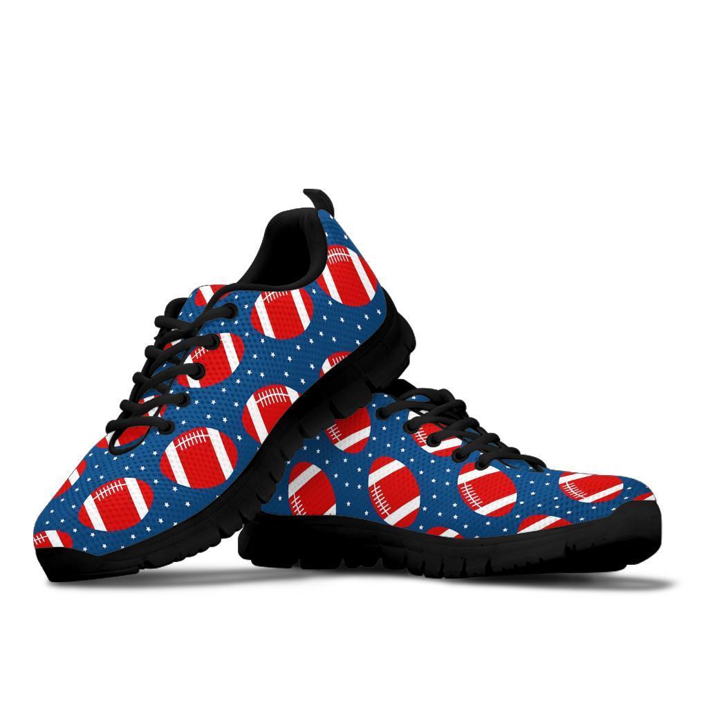 American Football Rugby Ball Print Pattern Sneaker Shoes For Men Women-grizzshop