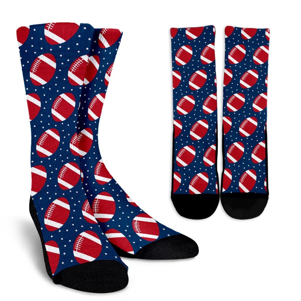 American Football Rugby Ball Print Pattern Unisex Crew Socks-grizzshop