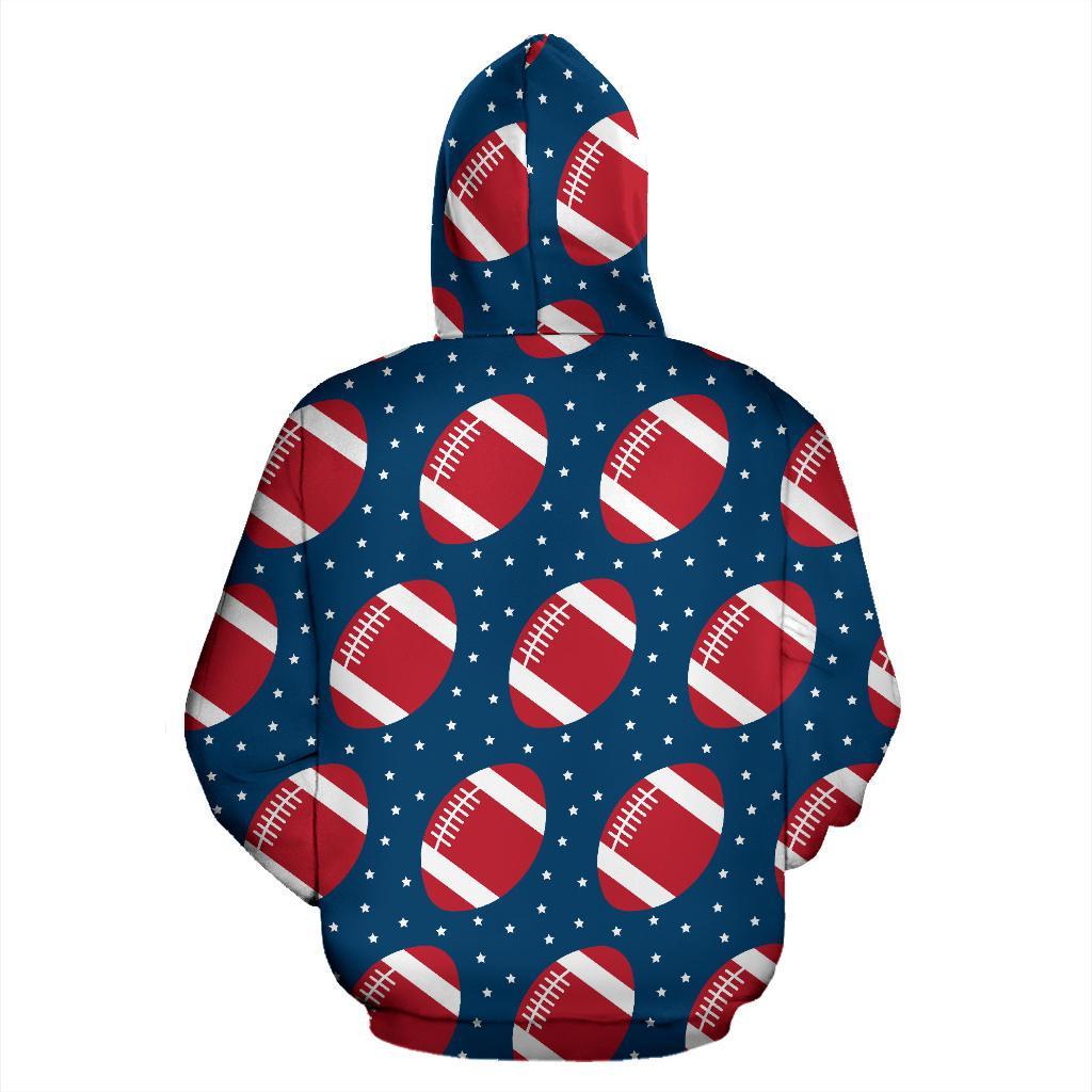 American Football Rugby Ball Print Pattern Women Men Pullover Hoodie-grizzshop