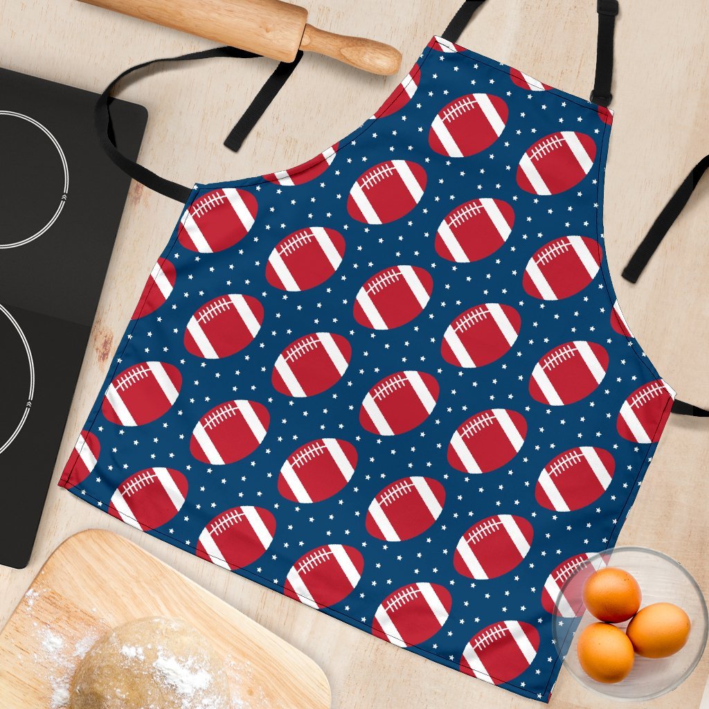 American Football Rugby Ball Print Pattern Women's Apron-grizzshop