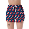 American Football Rugby Ball Print Pattern Women's Shorts-grizzshop