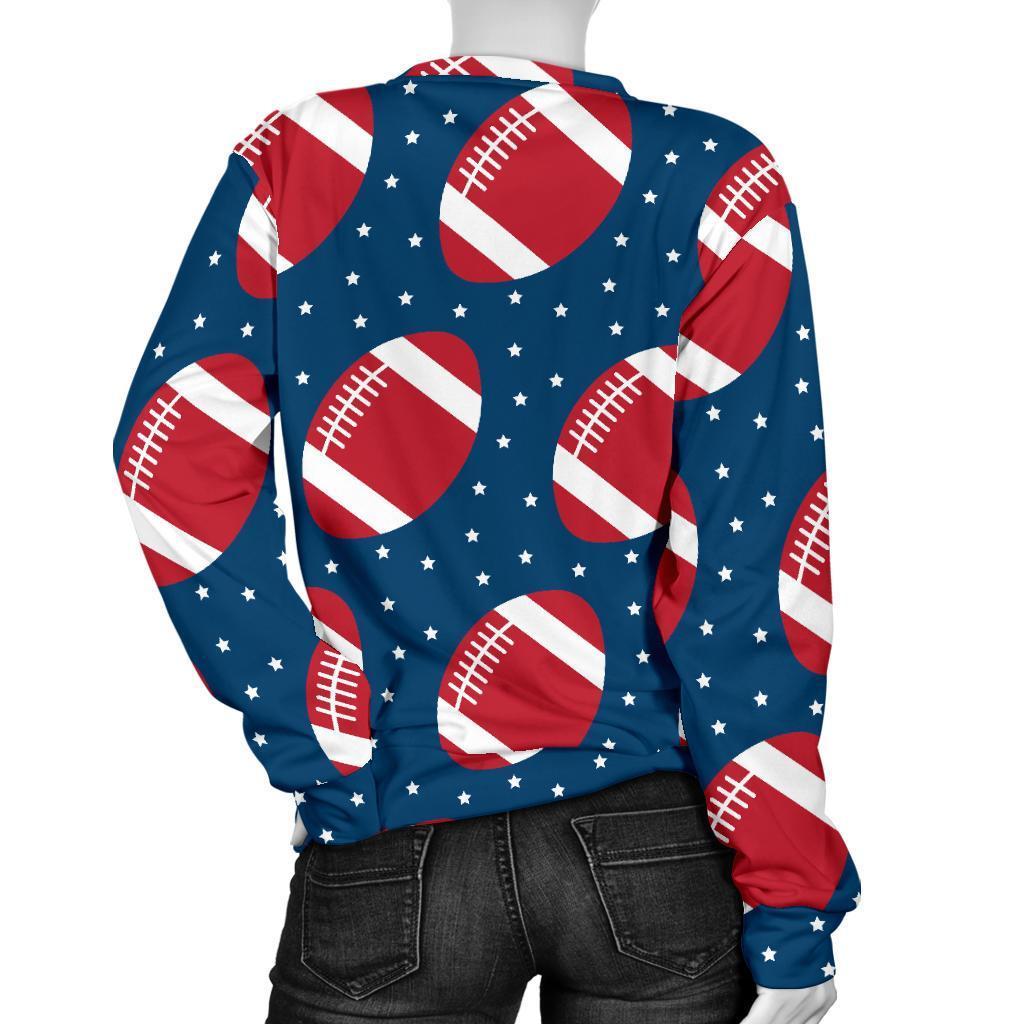 American Football Rugby Ball Print Pattern Women's Sweatshirt-grizzshop