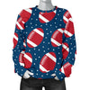 American Football Rugby Ball Print Pattern Women's Sweatshirt-grizzshop