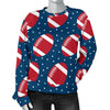 American Football Rugby Ball Print Pattern Women's Sweatshirt-grizzshop