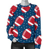 American Football Rugby Ball Print Pattern Women's Sweatshirt-grizzshop