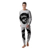 American Football White And Black Print Men's Pajamas-grizzshop