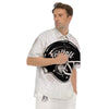 American Football White And Black Print Men's Short Sleeve Shirts-grizzshop