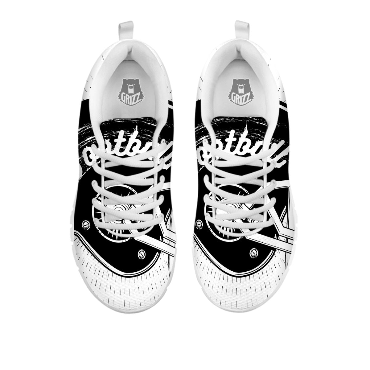 American Football White And Black Print White Sneaker-grizzshop