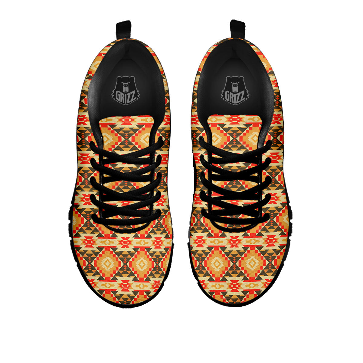 American Geometric Native Print Pattern Black Sneaker-grizzshop