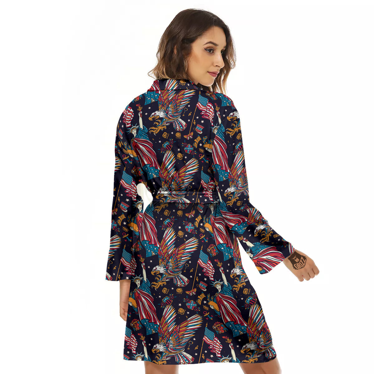 American Independence Day Print Pattern Women's Robe-grizzshop