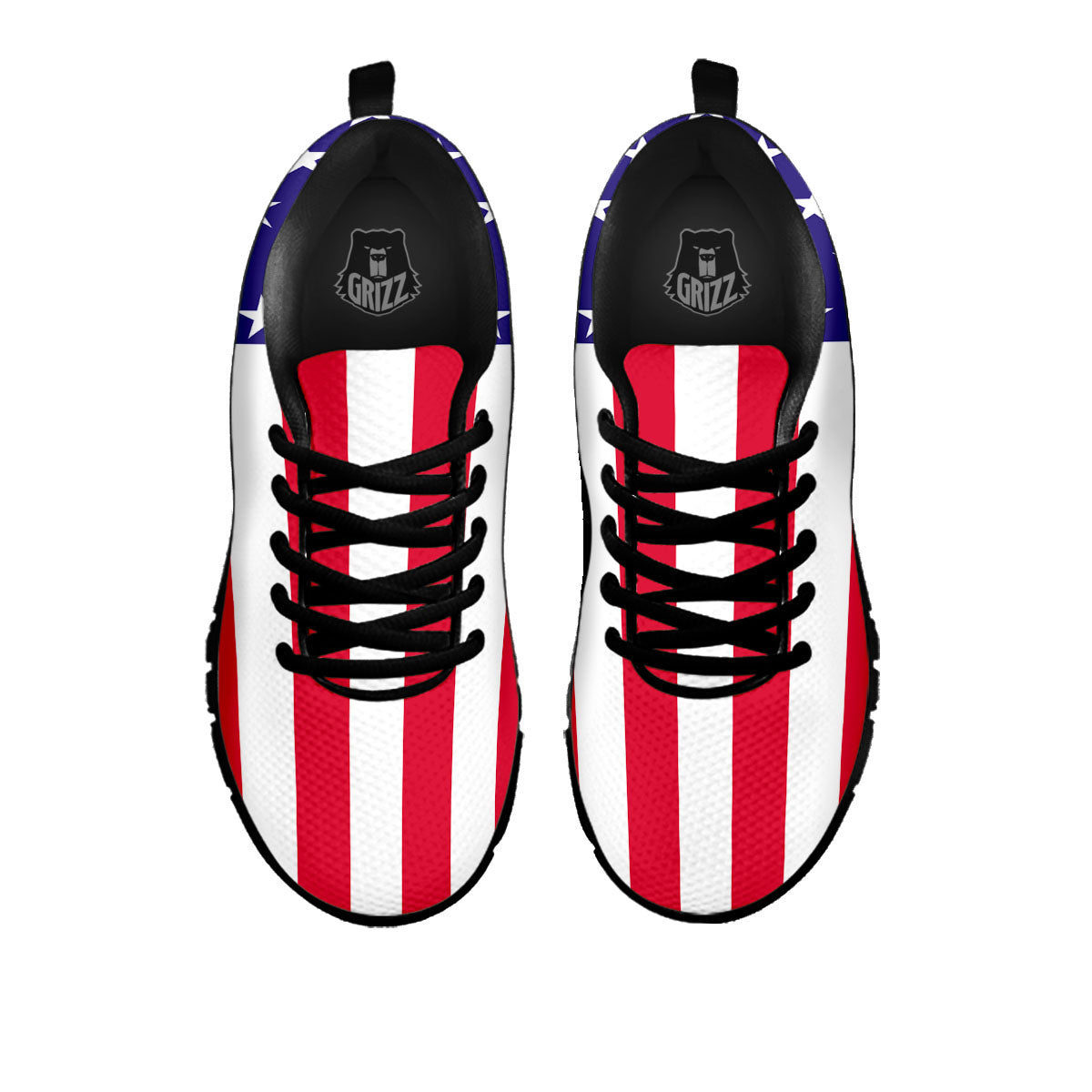 American Military Flag Print Black Sneaker-grizzshop