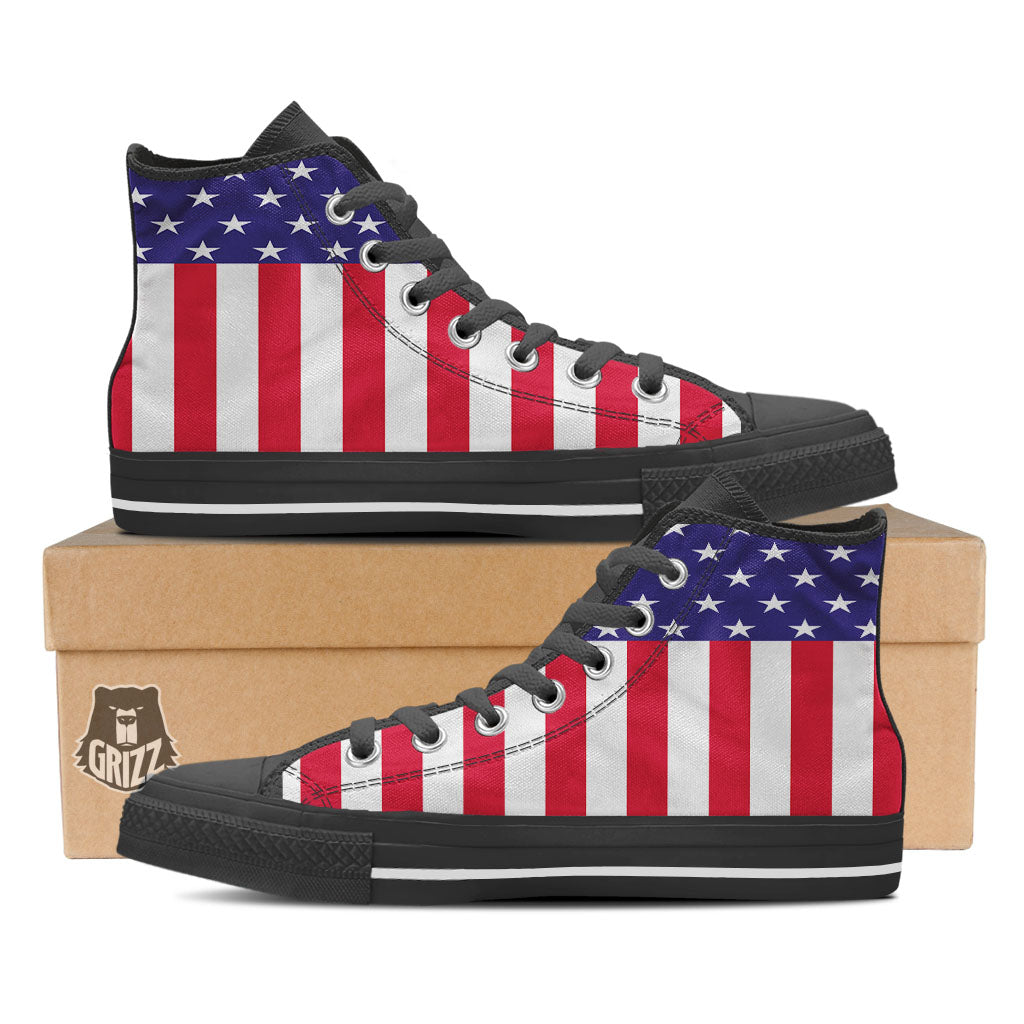 American Military Flag Print High Top Shoes-grizzshop