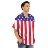 American Military Flag Print Men's Hawaiian Shirt-grizzshop