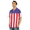 American Military Flag Print Men's Hawaiian Shirt-grizzshop