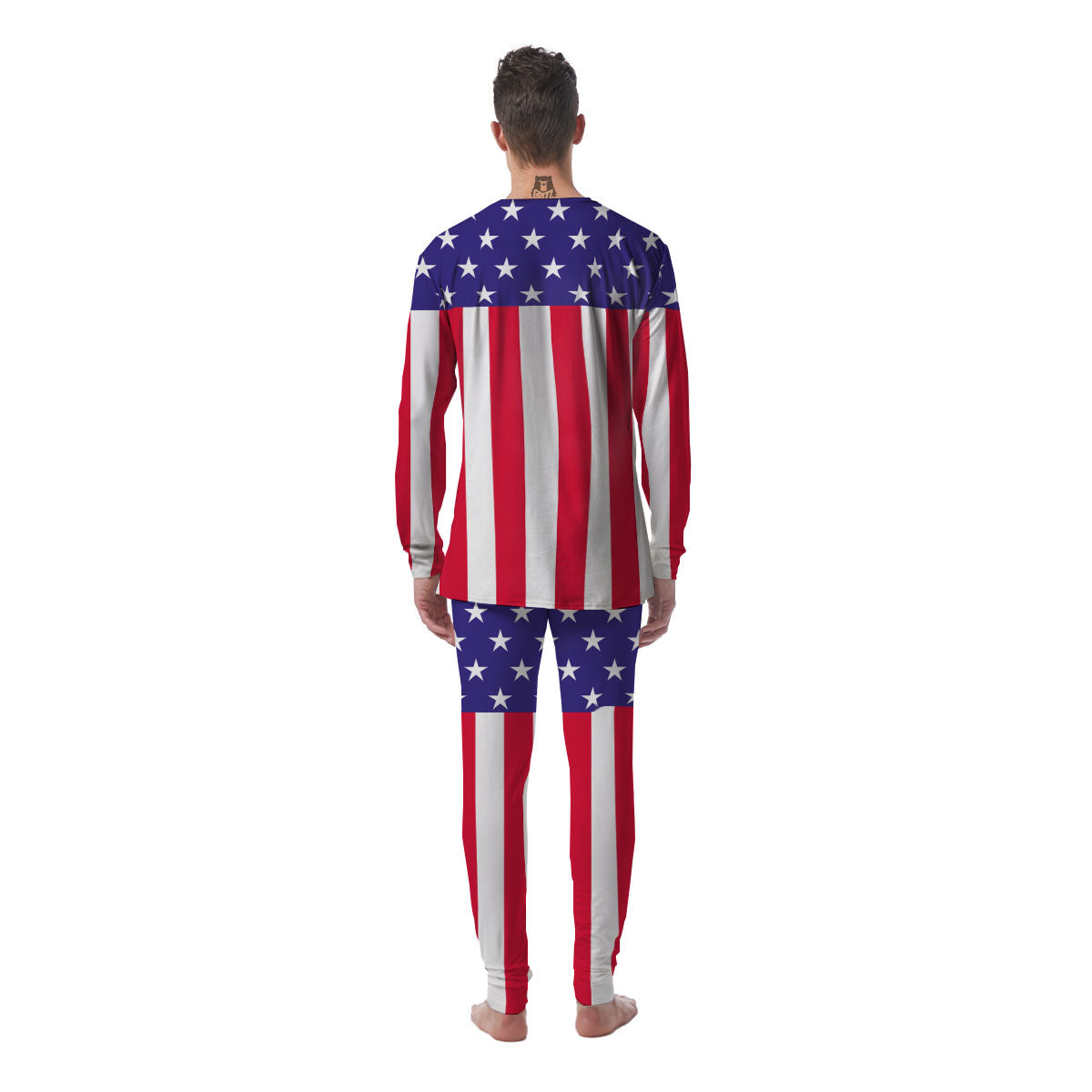 American Military Flag Print Men's Pajamas-grizzshop