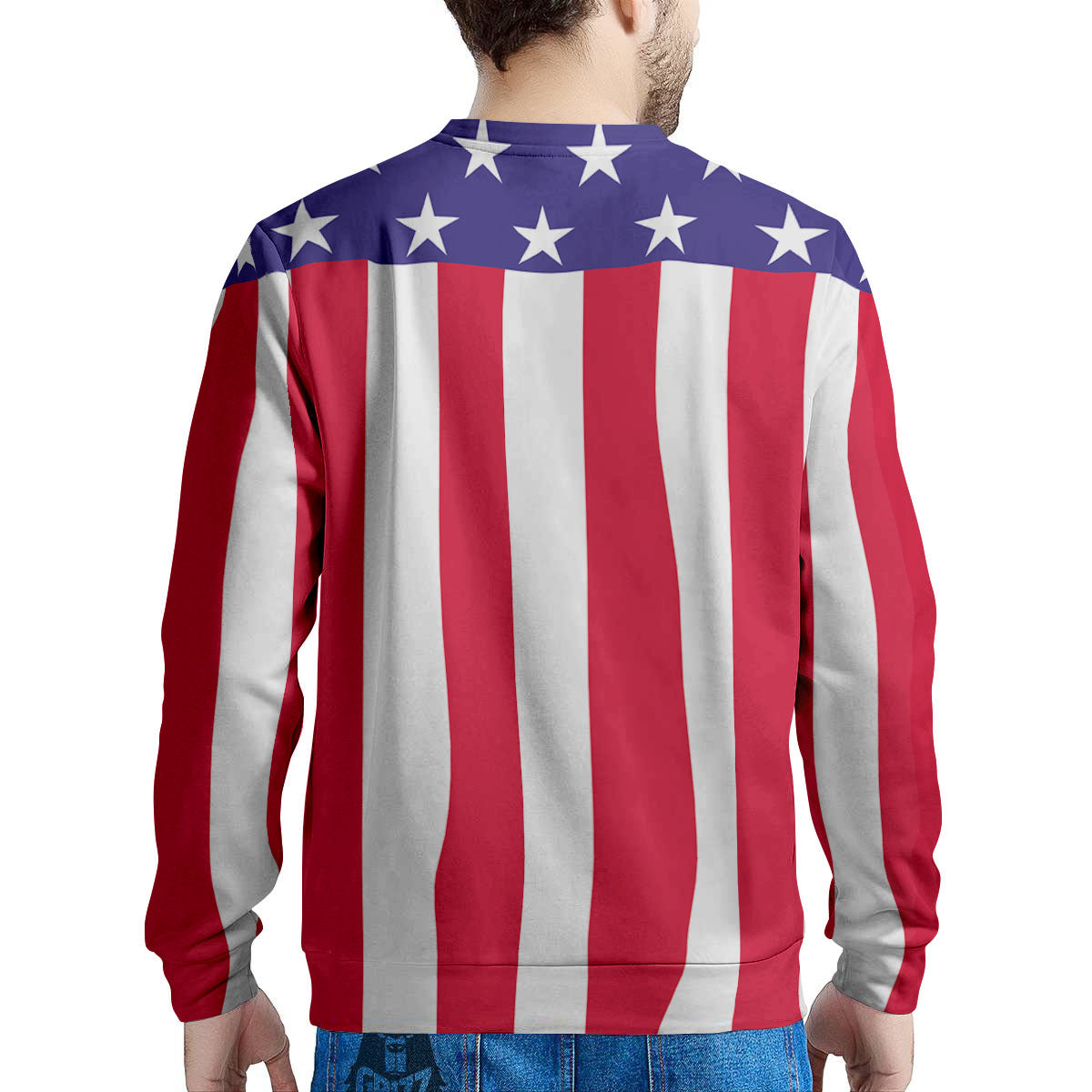 American Military Flag Print Men's Sweatshirt-grizzshop
